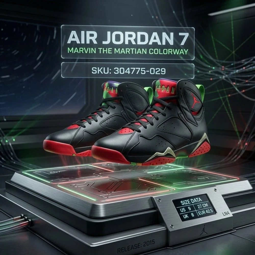 Jordan Air‎ Jordan 7 Retro Marvin the Martian 304775-029 Size 9M 10.5W